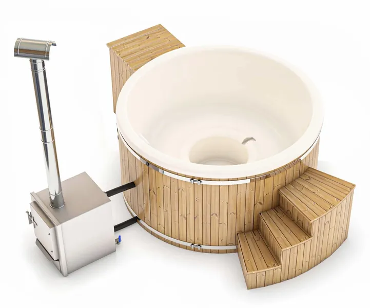 Houtgestookte Hottub Met Filteraansluiting - 4-6 Personen - Wit 1 Houtgestookte Hottub Met Filteraansluiting - 4-6 Personen - Wit
