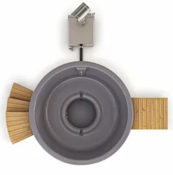 Houtgestookte Hottub Met Filteraansluiting - 4-6 Personen - Grijs -Bestwaydo Winkel ba inclusief 1