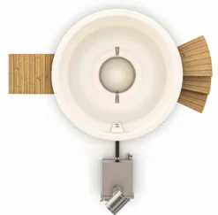 Houtgestookte Hottub Met Filteraansluiting - 4-6 Personen - Wit 7 Houtgestookte Hottub Met Filteraansluiting - 4-6 Personen - Wit -Bestwaydo Winkel bovenaanzicht incl