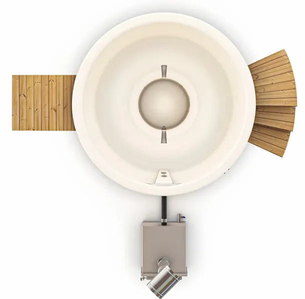 Houtgestookte Hottub Met Filteraansluiting - 4-6 Personen - Wit 3 Houtgestookte Hottub Met Filteraansluiting - 4-6 Personen - Wit - Afbeelding 3