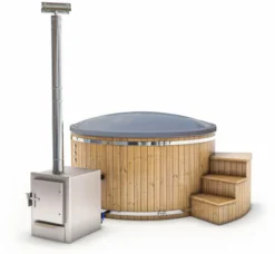 Houtgestookte Hottub Met Filteraansluiting - 4-6 Personen - Grijs -Bestwaydo Winkel cover grijs 1