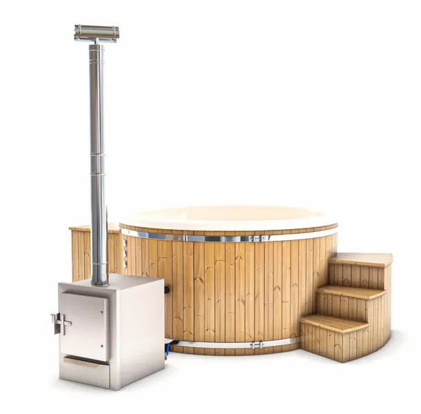 Houtgestookte Hottub Met Filteraansluiting - 4-6 Personen - Wit 2 Houtgestookte Hottub Met Filteraansluiting - 4-6 Personen - Wit - Afbeelding 2